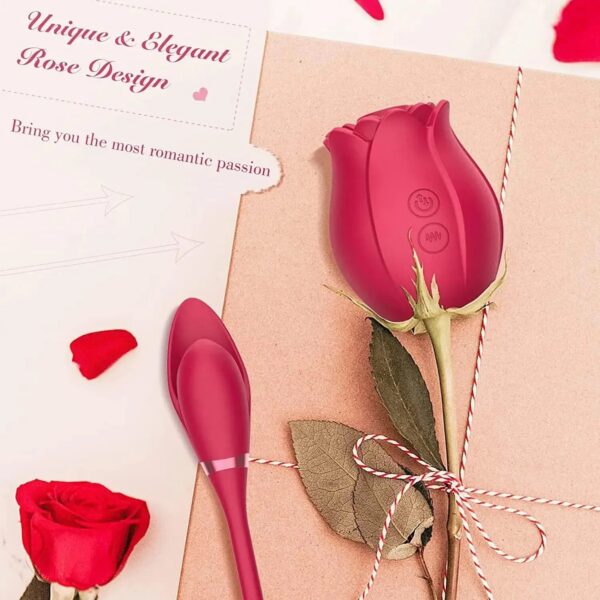 e653afcba144f093 Rose Toy Dildo Thrusting Vibrator for Women Egg Clitoris Sucker Stimulator Tongue Licking Wiggle Adults Goods Sucking Sex Female
