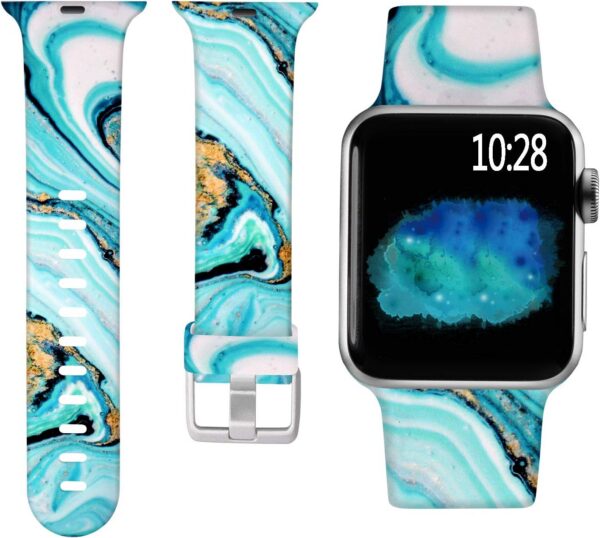 Laffav Compatible with Apple Watch Band 41mm 40mm 38mm iWatch Series 9 & Ultra 2 & SE & Ultra & Series 8/7/6/5/4/3/2/1 for Women Men, Colorful Jellyfish, M/L