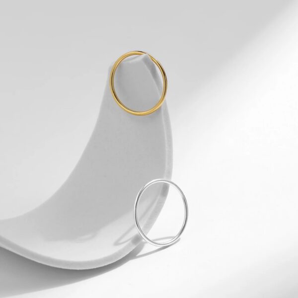 e66aabb648cc1522 MODIAN 925 Sterling Silver Minimalist Thin Stackable Fashion Rings Classic Gold Color Fine Jewelry For Women Girl Party Gifts