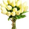 Mandy's 20pcs Red Artificial Tulip Silk Fake Flowers 13.5" for Mother's Day Easter Valentine’s Day Gifts in Bulk Home Kitchen Wedding Decorations