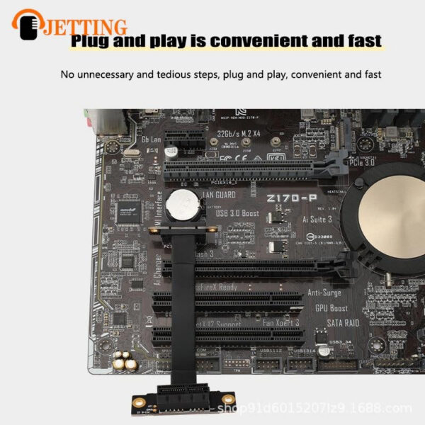 PCIE X1 Dual 90 Degree Right Angle Extension Cable PCI Express 1x Riser Card Ribbon Extender