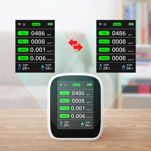 e6820ecb8884865c Tuya WIFI 8 In 1 Air Quality Monitor CO2 HCHO TVOC PM1.0 PM2.5 PM10 Tester Temperature Humidity Meter Carbon Dioxide Detector
