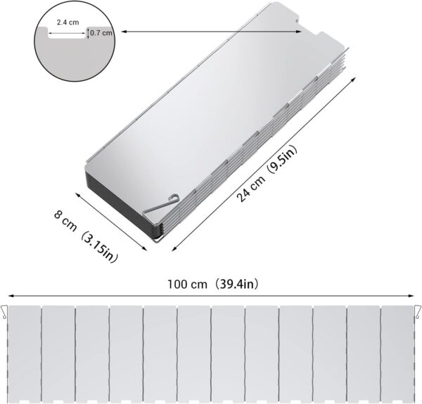 e682eda17f9d2e10 Camp Stove Windscreen, Ohuhu Camping Stove Windscreen 8/10/12 Plates Aluminum Folding Portable Camping Stove Windshield Grill Wind Screen for Camp with Carry Bag for Camping Hiking Picnic Backpacking