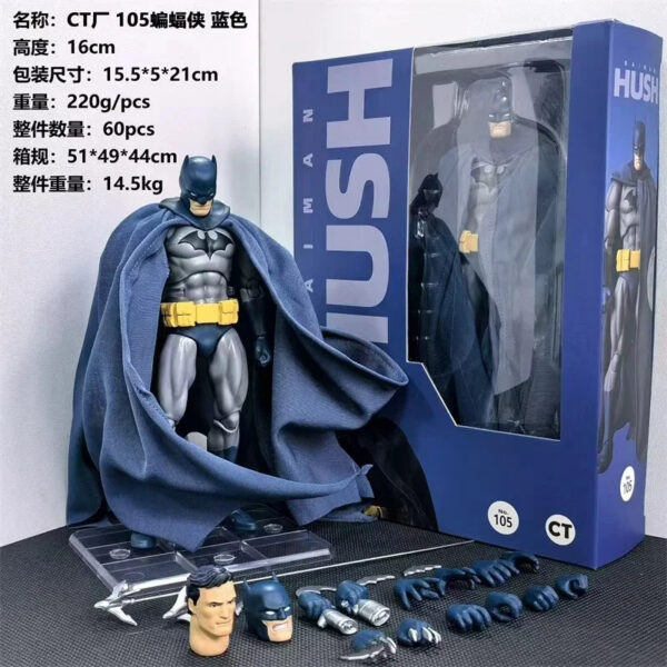 CT Toys Batman Figure Batman Mafex 105 Blue Version Bat Man Action Figures DC Justice League Hush Figurine Collection Toy gifts