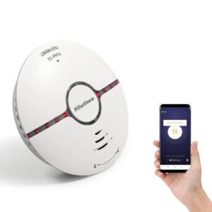 e690ee21ac7b8e78 Wi-Fi Alarm, Fire Detector with Large Silence Button Replaceable Battery,Conforms to EN14604 Standard,Sound Flash Alarm 85dB/3m for Home Bedroom and Kitchen, Easy Install
