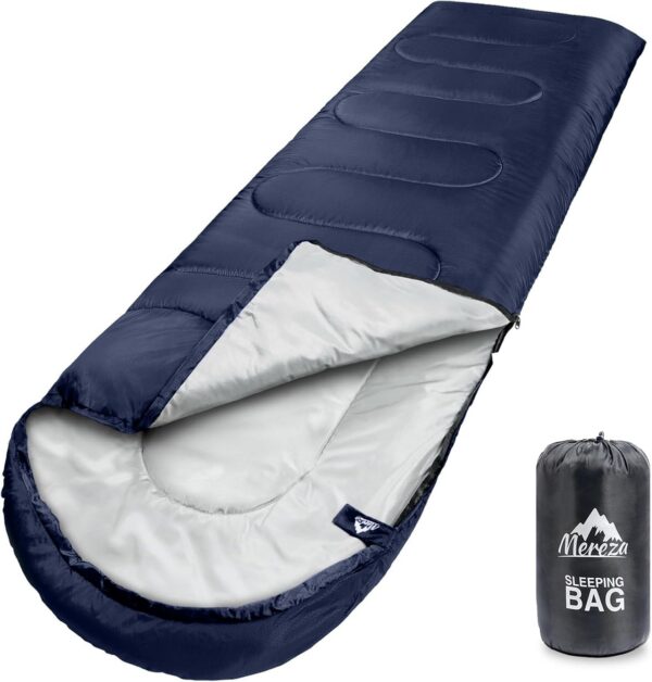 e69b4f7f28b13dd9 MEREZA Sleeping Bags XL for Adults Cold Weather Mens Large Wide Sleeping Bag for Big and Tall Girls Boys with Compression Sack for Camping Backpacking Warm & Cool Weather