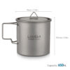 Lixada Ultralight Titanium 300/350/550/650ml Outdoor Cup Camping Picnic Water Mug Tableware with Foldable Handle