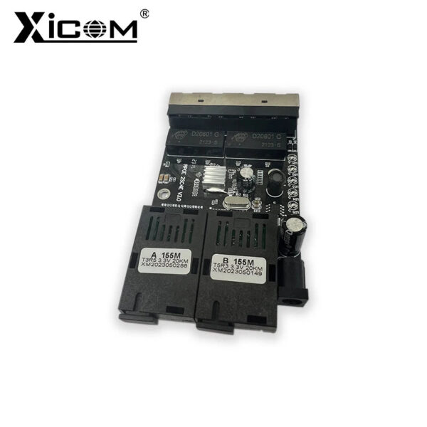 10/100M Fast Ethernet Switch Fiber Reverse POE Singlemode 2 SC Fiber Port 4 RJ45 Optical Media Converter PCBA placa metro Board