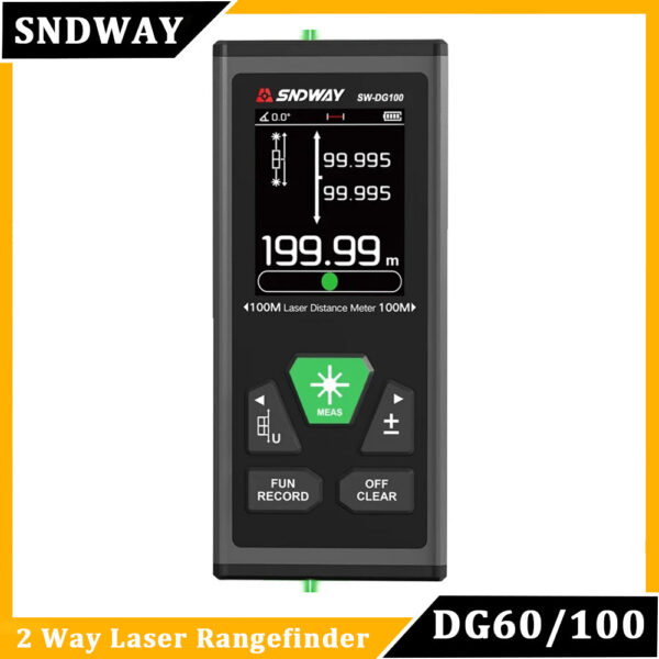 e6c59b5333022b59 SNDWAY SW-DG60 DG100 2 Way Measure Rangefinder Green Laser Distance Meter Mini Digital Range Finder 60M 100M