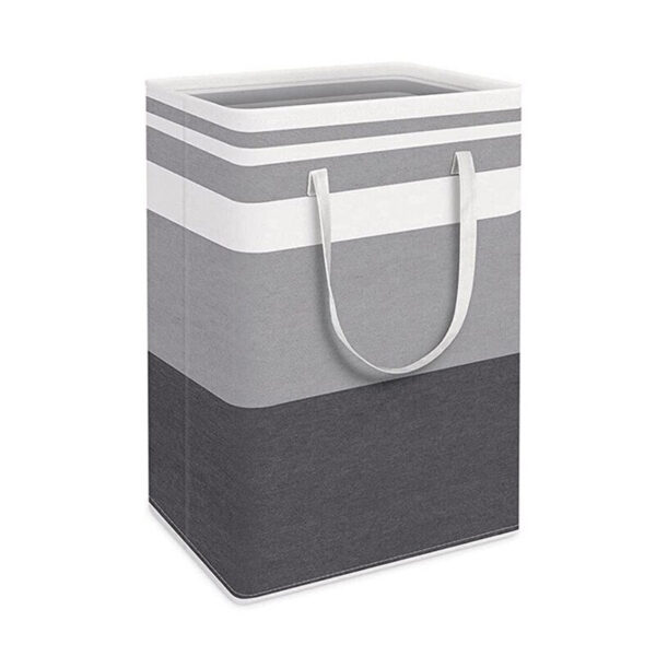 e6d153df9c4ea17c 1pc Grey Large Capacity Waterproof Cotton Linen Dirty Basket Simplified Clothes Sundrie Box Foldable Storage Bag