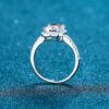 AETEEY Moissanite Diamond Square Ring D Color 1CT 2CT Real Sterling Sier For Women Wedding Fine Jewelry VVS Clarity RI019