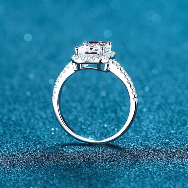 AETEEY Moissanite Diamond Square Ring D Color 1CT 2CT Real Sterling Sier For Women Wedding Fine Jewelry VVS Clarity RI019