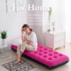 e6ea5415d97b4423 Foldable Inflatable air Mattress, Suitable for Indoor and Outdoor air Mattress, Thickened Waterproof, can be Used for Camping Tents (excluding Inflation Tools (Pink, Single)