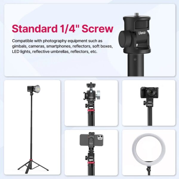 Ulanzi MT-79 2M Portable Universal Tripod Aluminum Alloy Lamp Holder Support LT028 Fill Light Lightweight Camera Action Camera