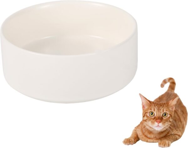 e6fc205b1cb696dd Cat Food Water Bowl Set - Raised Cat Bowls with Non Slip Stand - Elevated Puppy Bowls for Small Dogs - Double Ceramic Cat Feeding Bowls with Splash Proof Guard - Tall Cat Dishes - 2 x 480 ML - 16.2 OZ