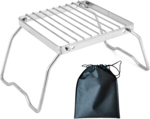 OAJABBGE Klappbarer Lagerfeuer Grill Herd Ständer Edelstahl Camping Feuer Kochgestelle Grill Herd Ständer Für Outdoor Camping Wandern