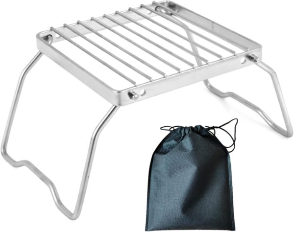 e703b190ad18fb3f OAJABBGE Klappbarer Lagerfeuer Grill Herd Ständer Edelstahl Camping Feuer Kochgestelle Grill Herd Ständer Für Outdoor Camping Wandern