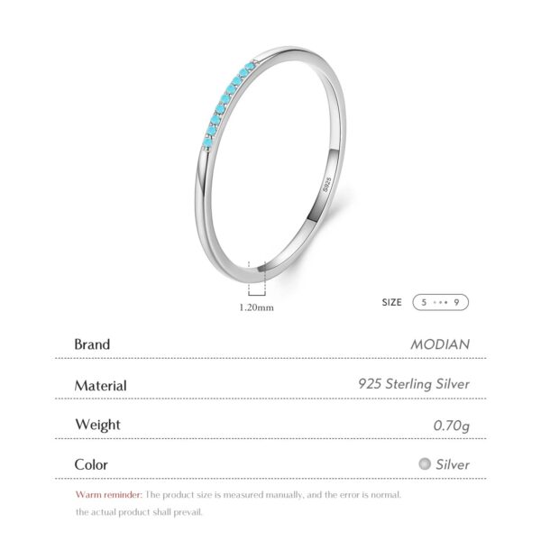 Modian High Quality Turquoise Vintage Ring 100% Real 925 Sterling Silver Exquisite Finger Rings For Women Statement Jewelry Gift