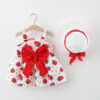 e714ebe0b29b7616 2Pcs/Set Summer Toddler Girls Dress Sweet Bow Strawberry Sleeveless Baby Clothes Suit Princess Party Children Costume 0 To 3 Y