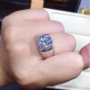 e73058531e556cbb Solitaire Male 5ct Lab Moissanite Ring sterling sier Promise Engagement Wedding band Rings for men Party accessory