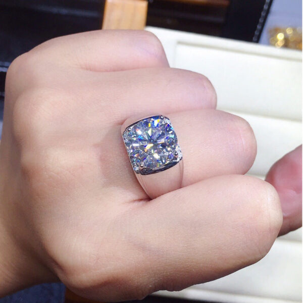 e73058531e556cbb Solitaire Male 5ct Lab Moissanite Ring sterling sier Promise Engagement Wedding band Rings for men Party accessory