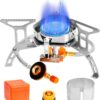 Gaskocher Outdoor, Campingkocher Gas 3500W, Trekking Gaskocher Ultralight, Campingkocher Faltbar, Camping Gaskocher Faltbar, mit Piezozündung und Tragebox, für Outdoor Picknick Trekking Wandern