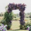e7567895ca6dda10 CEWOR 24pcs Wisteria Hanging Flowers 3.6ft Artificial Vines Fake Garland Silk Flower String for Wedding Party Garden Outdoor Greenery Home Wall Decoration (Purple)