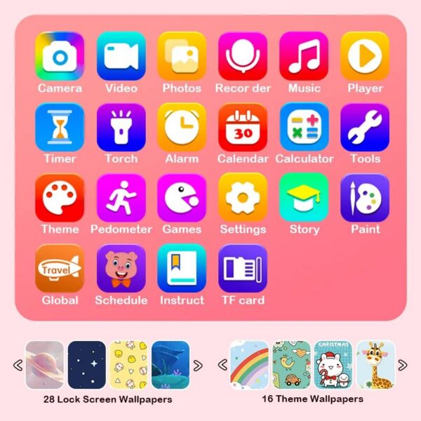 Kids Smart Camera Toys Touchscreen Learning Toy for 3-8 Year Old Boys Girls Phone MP3 Player Christmas Birthday Gifts
