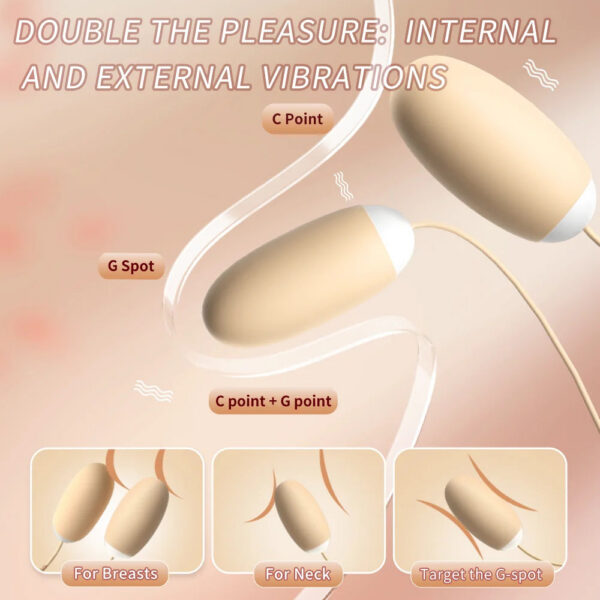 e75c0da4e10c40c0 Vibrating Dual Love Egg Vibrator For Women Clitoral Nipple Stimulation Quick Orgasm Sex Toys 12 Speeds Vagina Ball Adult Goods