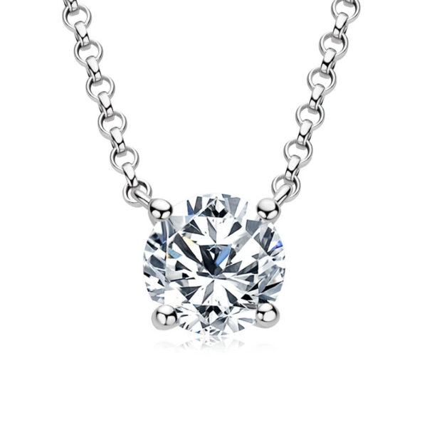 e767f967999fc90e Lnngy 1CT 2CT 3CT Moissanite Pendant Necklace For Women Original 925 Silver Chains Solitaire Drop Necklaces Bridal Fine Jewelry