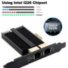 e7699c9d7f6b01e4 2500Mbps Pcie To RJ45 Intel I226 2.5G Gigabit Ethernet Dual Ports 100/1000/2500Mbps Network Card For Desktop