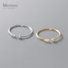 Modian Real 925 Sterling Silver Simple Thin Clear CZ Finger Rings Adjustable 14K Gold Ring For Women Wedding Jewelry Gifts