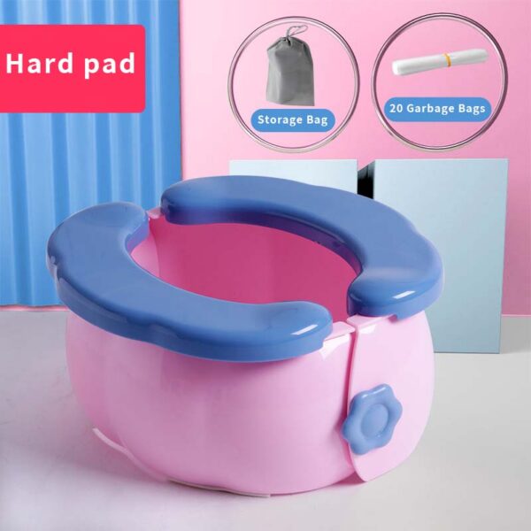 Toilet Portable Travel Baby Foldable Kids Potty Training Seat Easy to Clean With Storage Bag and 20 Garbage Bags