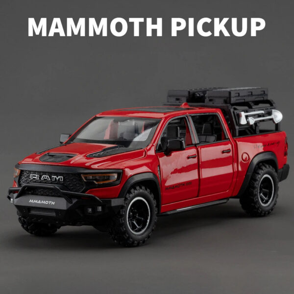 1:32 DODGE Mammoth 1000 TRX Alloy Pickup Car Model Diecast Metal Off-road Vehicle Model Sound and Light Simulation Kids Toy Gift