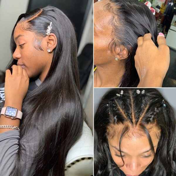 13x6 Bone Straight Human Frontal 5x5 Glueless Wigs For Women Pre Plucked With Baby Hair 13x4 Lace Front Wig