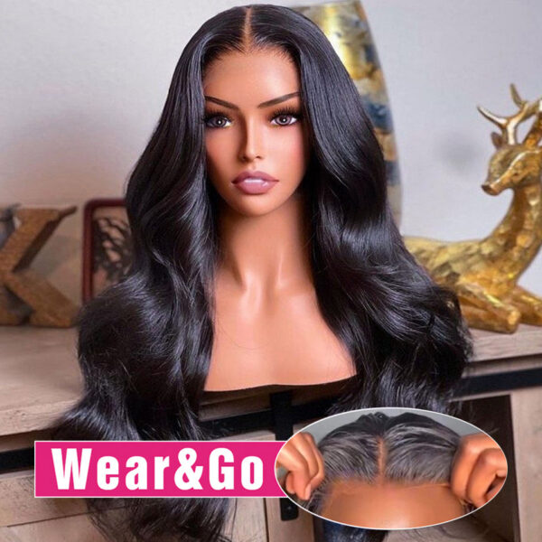 Glueless Ready To Wear And Go Preplucked Wigs Brazilian Body Wave 13x6 HD Lace Frontal Human Hair Wig PreCut 200%