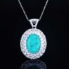 e7a793afb8818c33 Brazil Tourmaline Vintage Lake Blue Paraiba Egg-shaped Large Lab Diamond Sweater Necklace Chokers Gifts