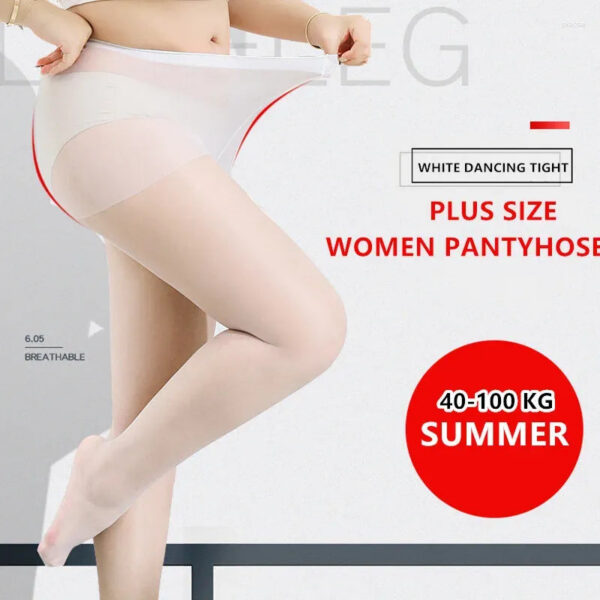 e7b11c6e826fa93a Women Socks 5D Plus Size White Tights Sexy Breathable Transparent Pantyhose Spring Autumn Nylon Stretchy Stockings