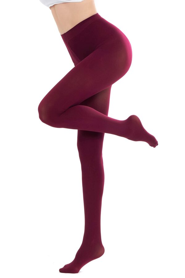 e7bdbaff916026c0 CozyWow Run Resistant 80D Soft Solid Color Semi Opaque Footed Tights High Waist