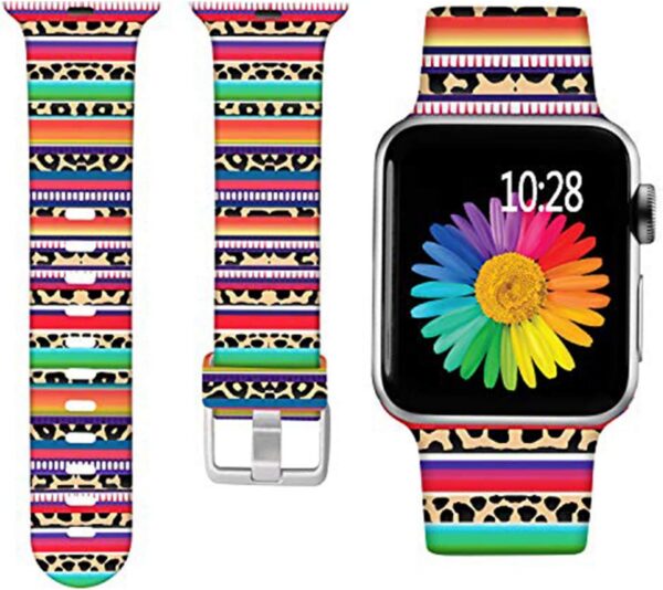 Laffav Compatible with Apple Watch Band 41mm 40mm 38mm iWatch Series 9 & Ultra 2 & SE & Ultra & Series 8/7/6/5/4/3/2/1 for Women Men, Colorful Jellyfish, M/L