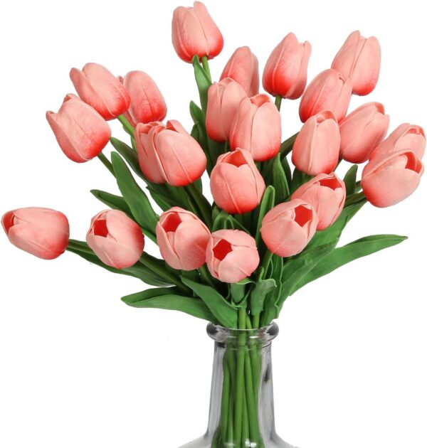 e8048c347ce06800 IPOPU Real Touch Purple Tulips 24PCS Artificial Flowers for Decoraion Fake Tulips Light Purple Flowers Floral Arrangements Artificial Faux Tulips Decor for Table Home Kitchen Decor (Light Purple)