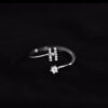 Fashion Sterling Sier 26 Letter Sparkling Diamond Zircon Open Index Finger Your Name Ring Birthday Party Jewelry