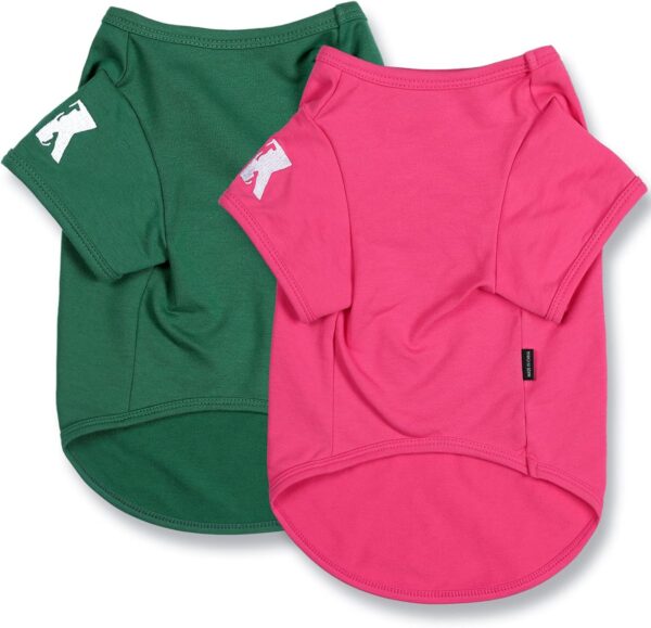 e80e8d2f23bbd9d2 Koneseve Dog Shirts Soft Cotton Dog Clothes Stretchy T-Shirt for Small Medium Large Dogs Cat Shirt Breathable Puppy Outfit Kitten Apparel Pet Pullover Tee Blank Basic Sweatshirt 2-Pack Blue & Red 5XL