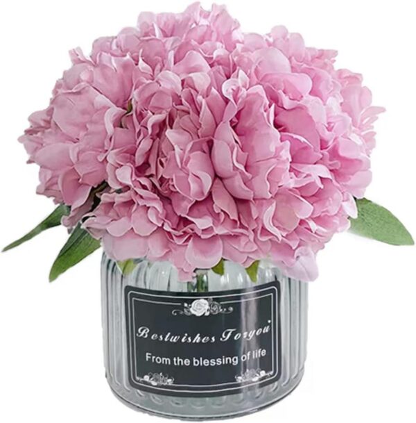 e81900e40633395d Fake Peony Flowers in Ceramic Vase,Faux Hydrangea Flower Arrangements for Home Decor Artificial Flowers with Vase