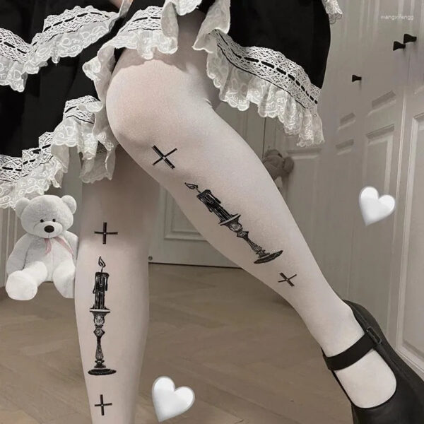 Women Socks Lolita Women's Spring And Summer Veet Printed Pantyhose Sweet Japanese Girl Wear Tight Body Leggings