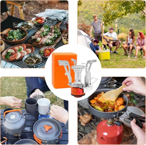 Camping Gas Stove, Portable Windproof Backpacking Stove Cooking Stoves 3000W Camping Stoves with Carry Box for Outdoor Cooking Hiking Travelling Fishing Picnic Trekking