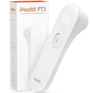 iHealth Digital Thermometer for Adults and Children Infrared Forehead Thermometer Fever Indicator Non-Contact Fast and Accurate