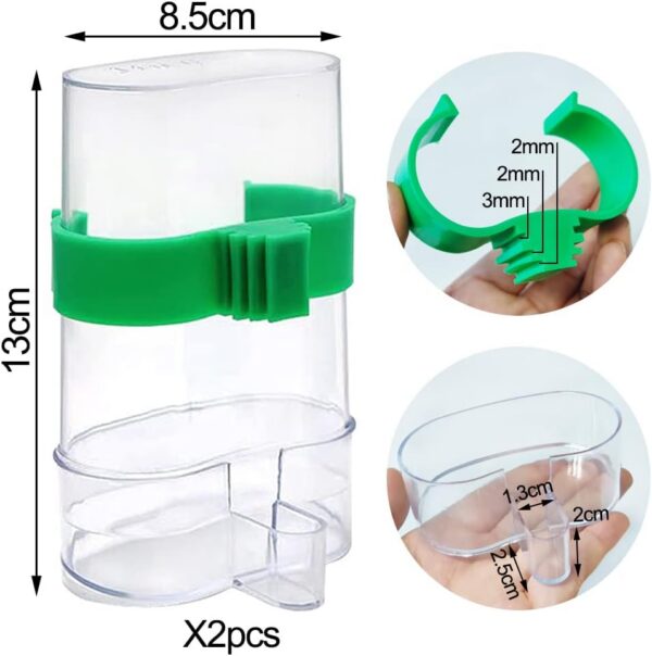 e88cd75edab7dd38 2 Pcs Automatic Bird Water Dispenser, Parrot Bird Water Feeder, Bottles Bird Drinker Seed Food Container, Parakeet Cage Accessories for Parakeet Budgies Cockatiel Lovebird Small Birds Canary Finch