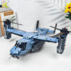 e8a621d45e61897a HUIQIBAO MOC 1389PCS V-22 Tiltrotor Aircraft Helicopter Building Block Children Military Airplane model Bricks Toy home Decor.