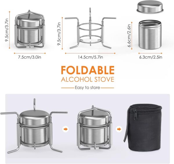 Lixada Spirit Burner,Alcohol Stove Burner Portable Outdoor Mini Spirit Stove for Hiking BBQ Cooking Picnic Camping Survival